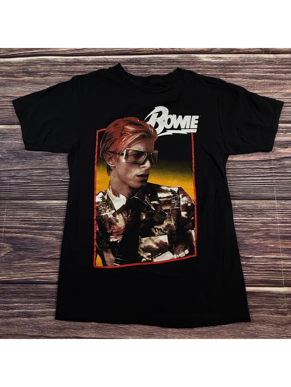 David Bowie T-Shirt Unisex Small Black Sunglasses Photo Licensed Band Tee Cotton